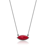 Colar Pétala - Feldspato Vermelho — Ródio Negro | Aimer Joias | semijoia feminina pedra natural