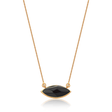 Colar Pétala - Obsidiana Negra — Ouro 18K | Aimer Joias | semijoia feminina pedra natural