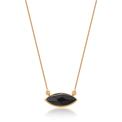 Colar Pétala - Obsidiana Negra — ângulo 1