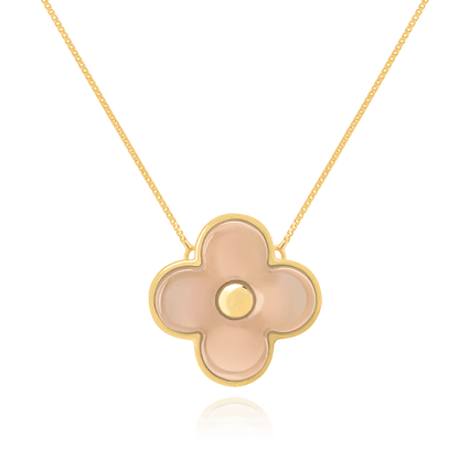 Colar Radiante - Ágata Branca Semijoias de luxo e design exclusivo