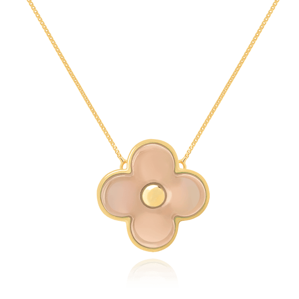 Colar Radiante - Ágata Branca Semijoias de luxo e design exclusivo