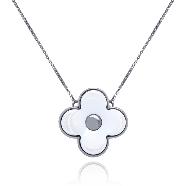Colar Radiante - Porcelana Branca Perolizada Semijoias de luxo e design exclusivo