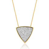 Colar Triângulo - Drusa Platina — Ouro 18K | Aimer Joias | semijoia feminina pedra natural