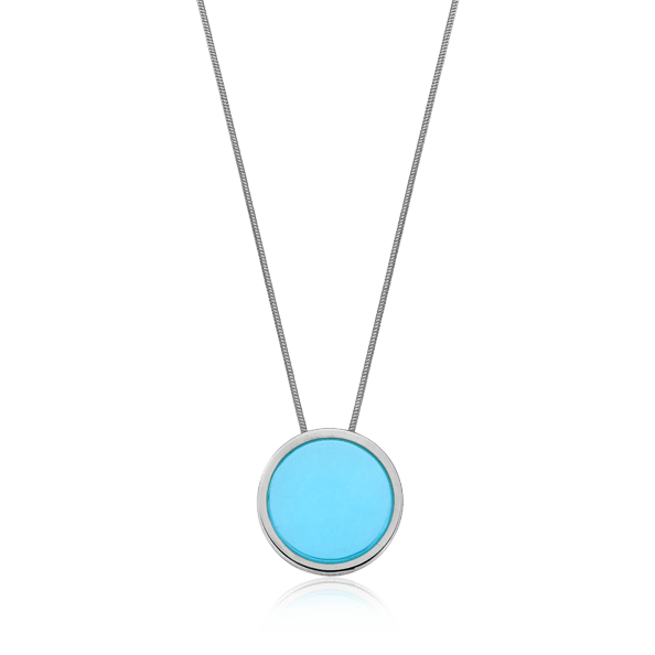 Colar Único - Ágata Azul Céu Semijoias de luxo e design exclusivo