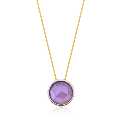 Colar Único Ametista — Banho Ouro 18k | Aimer Joias — ângulo 1