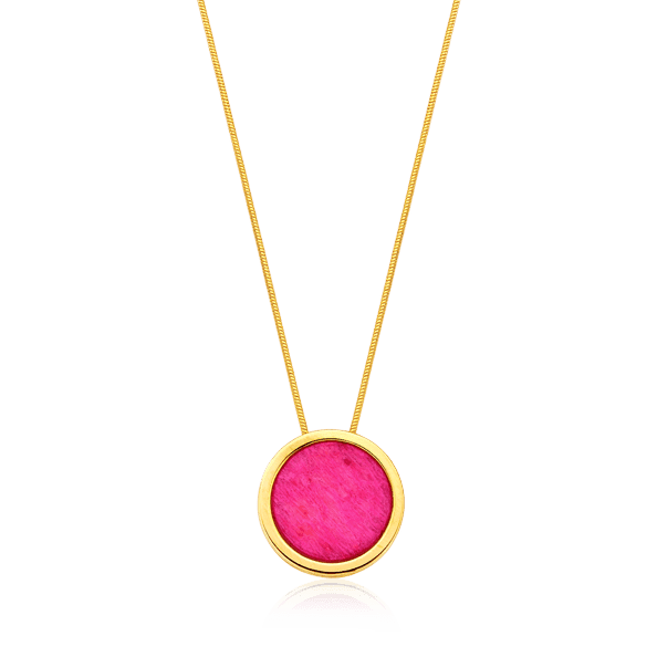 Colar Único - Feldspato Rosa Pink Semijoias de luxo e design exclusivo