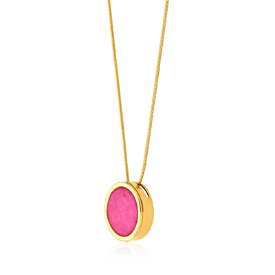 Colar Único - Feldspato Rosa Pink — ângulo 2