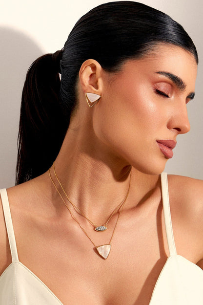 Conjunto Equilíbrio - Madrepérola — Ouro 18K | Aimer Joias | semijoia feminina pedra natural