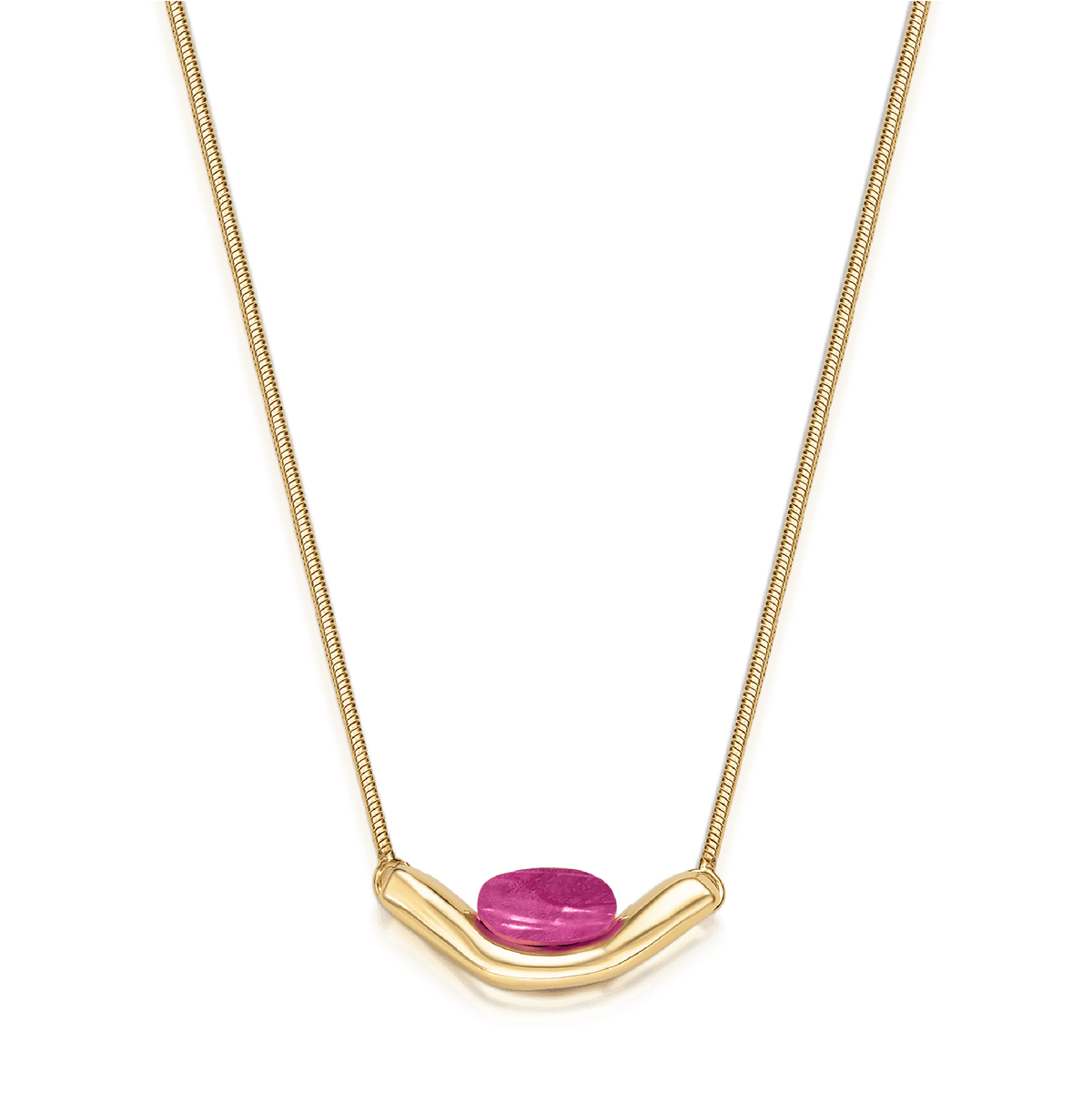 Colar Sentir - Feldspato Rosa Pink