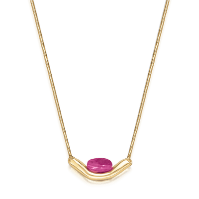Colar Sentir - Feldspato Rosa Pink — ângulo 1