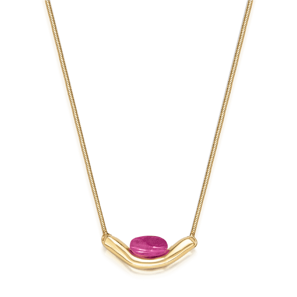 Colar Sentir - Feldspato Rosa Pink