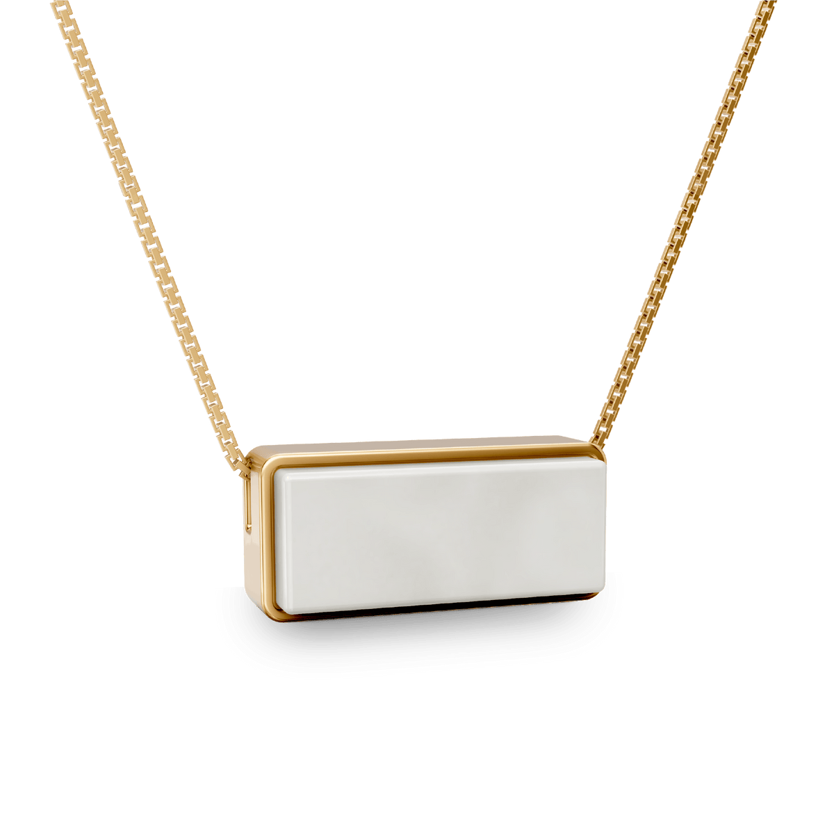 Colar Estrutura - Porcelana Branca | Semijoia Banhada a Ouro 18K