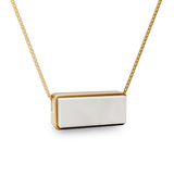 Colar Estrutura - Porcelana Branca | Semijoia Banhada a Ouro 18K