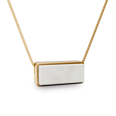Colar Estrutura - Porcelana Branca | Semijoia Banhada a Ouro 18K — ângulo 1