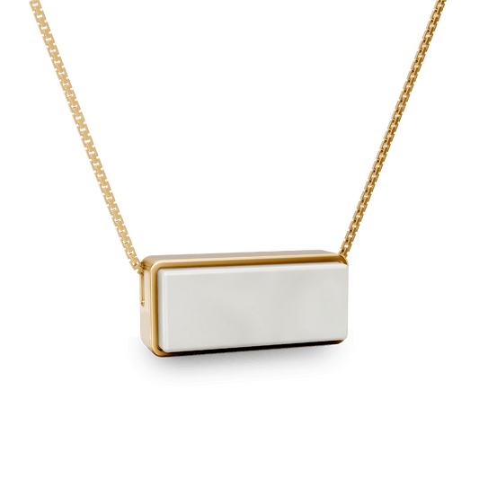 Colar Estrutura - Porcelana Branca | Semijoia Banhada a Ouro 18K