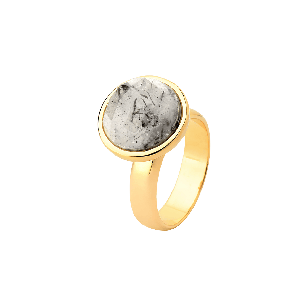 Anel Classic - Quartzo Rutilo Grafite