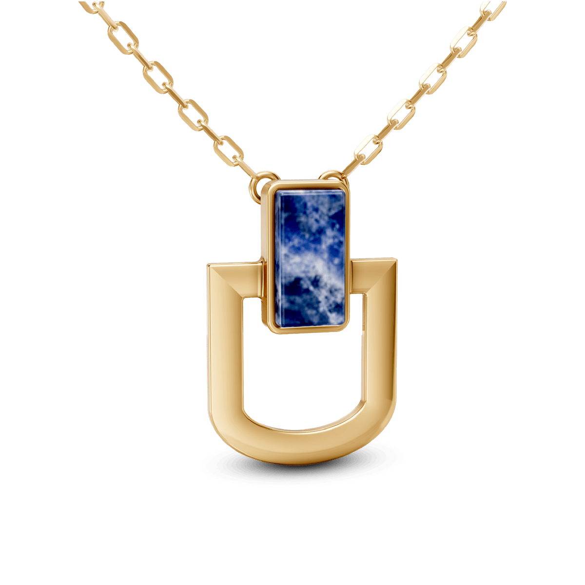 Colar Elos - Sodalita | Semijoia Banhada a Ouro 18K