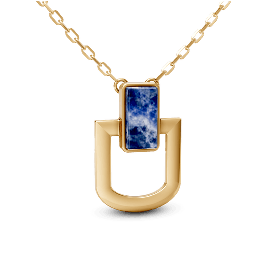 Colar Elos - Sodalita | Semijoia Banhada a Ouro 18K