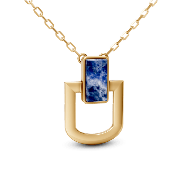 Colar Elos - Sodalita | Semijoia Banhada a Ouro 18K