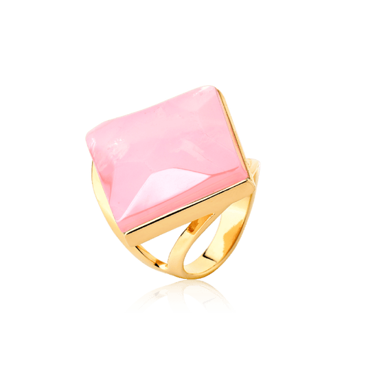 Anel Lírio - Quartzo Rosa