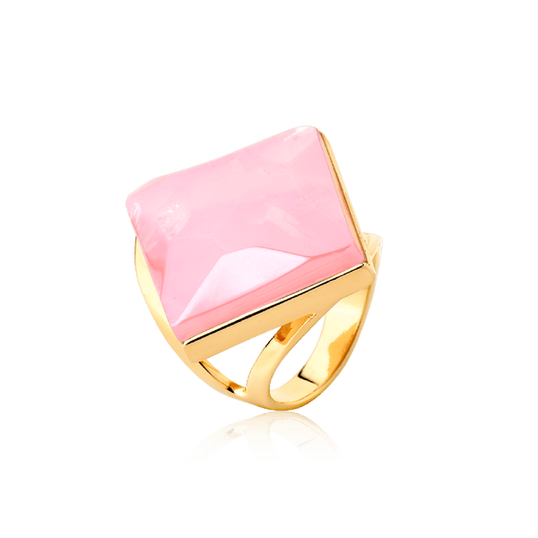 Anel Lírio - Quartzo Rosa