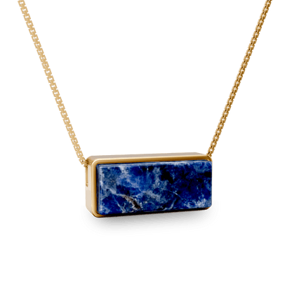 Colar Estrutura - Sodalita | Semijoia Banhada a Ouro 18K