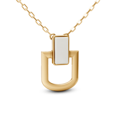 Colar Elos - Porcelana Branca | Semijoia Banhada a Ouro 18K — ângulo 1