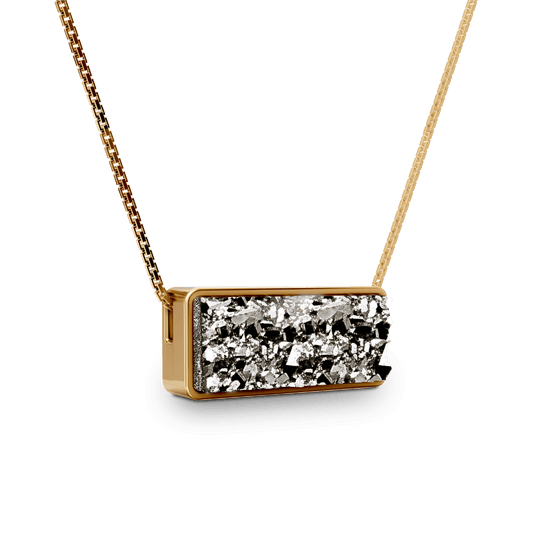 Colar Estrutura - Drusa Metalizada | Semijoia Banhada a Ouro 18K