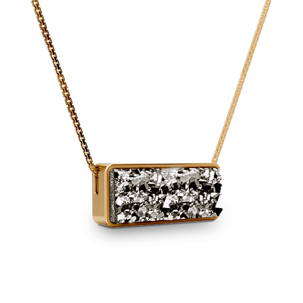 Colar Estrutura - Drusa Metalizada | Semijoia Banhada a Ouro 18K