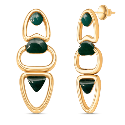 Brinco Fluir - Ágata Verde — ângulo 1
