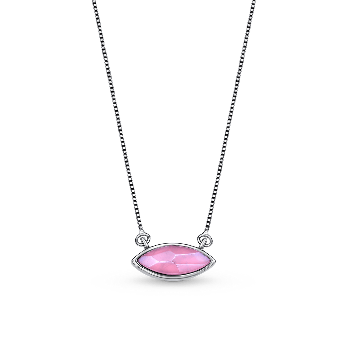 Colar Dália - Quartzo Rosa Ródio