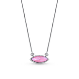 Colar Dália - Quartzo Rosa Ródio