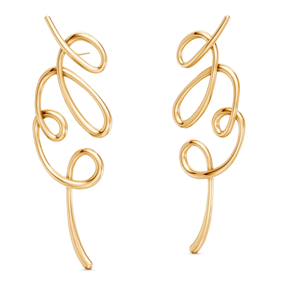 Brinco Rabiscos - Banho Ouro 18k