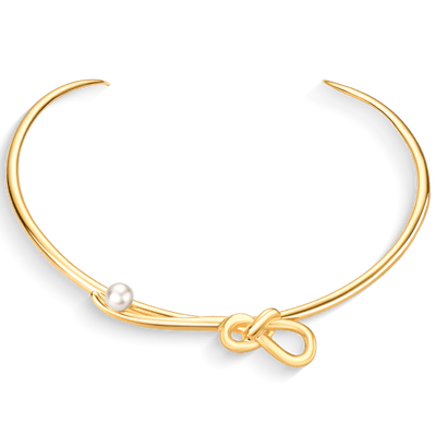 Choker Laços - Pérola em Banho de Ouro 18K — ângulo 1
