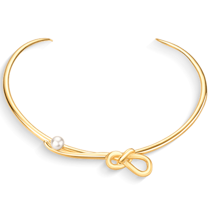 Choker Laços - Pérola em Banho de Ouro 18K