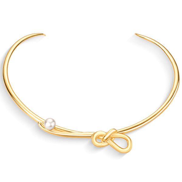 Choker Laços - Pérola em Banho de Ouro 18K