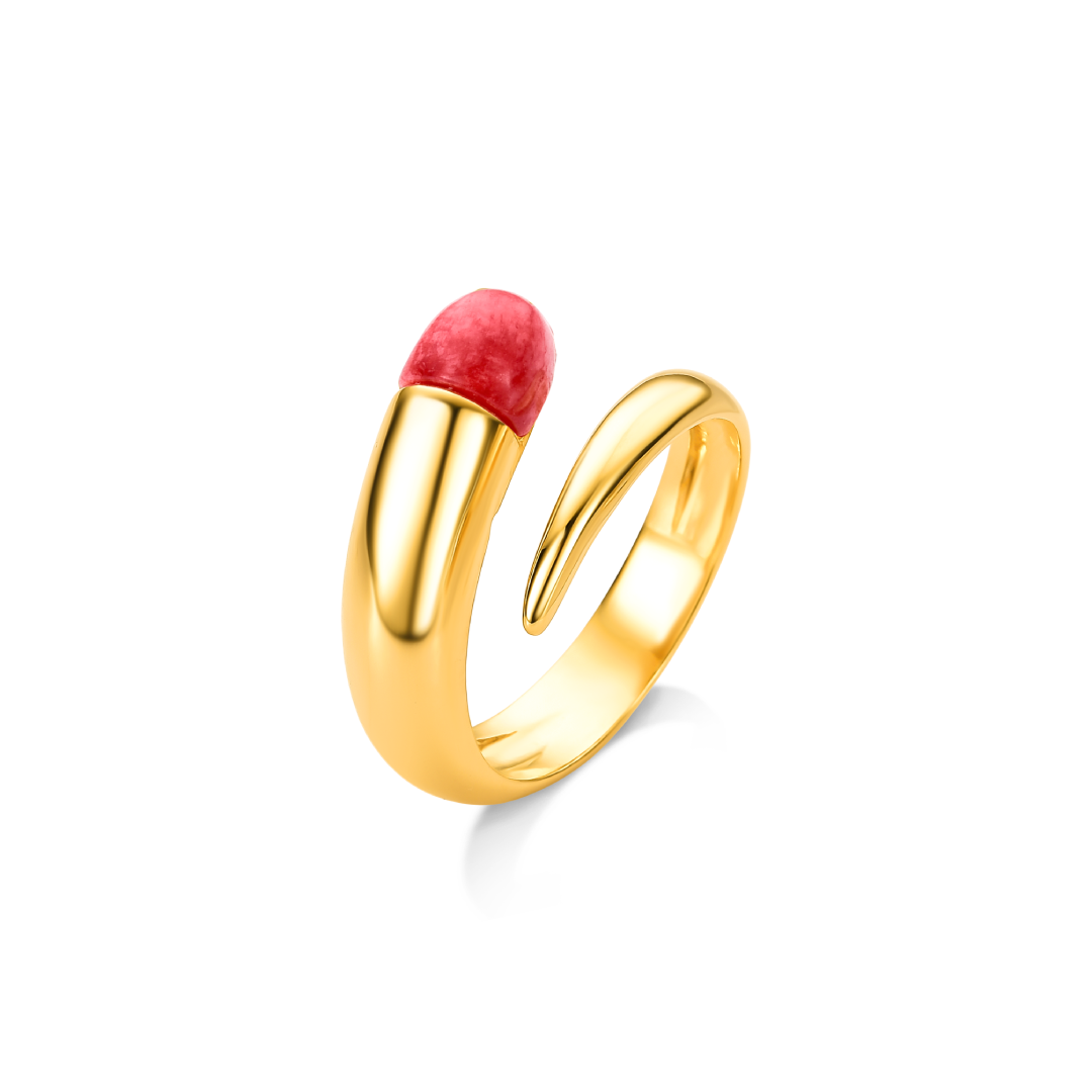Anel Momento - Feldspato Vermelho