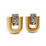 Brinco Estrutura - Drusa Metalizada | Semijoia Banhada a Ouro 18K