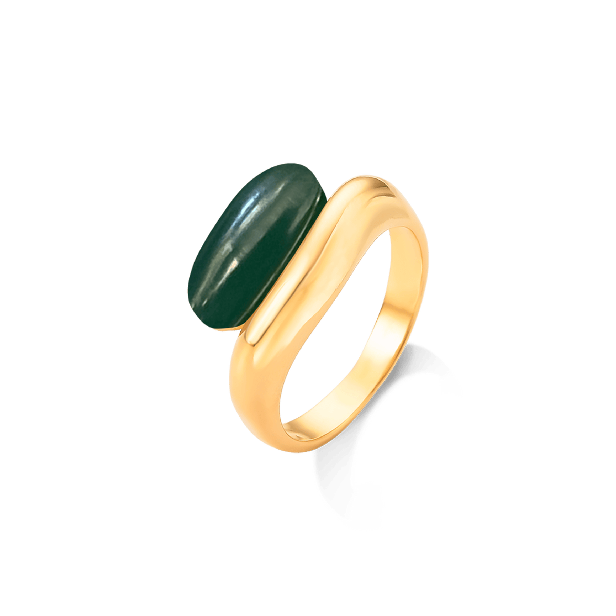 Anel Sentir - Ágata Verde