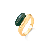 Anel Sentir - Ágata Verde