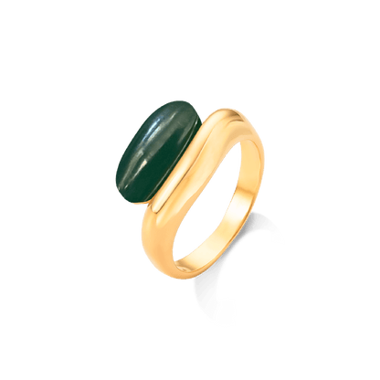 Anel Sentir - Ágata Verde