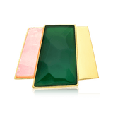 Pingente Cascata - Ágata Verde e Quartzo Rosa — Ouro 18K | Aimer Joias | semijoia feminina pedra natural