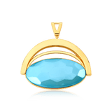 Pingente Ópera - Ágata Azul Céu — Ouro 18K | Aimer Joias | semijoia feminina pedra natural