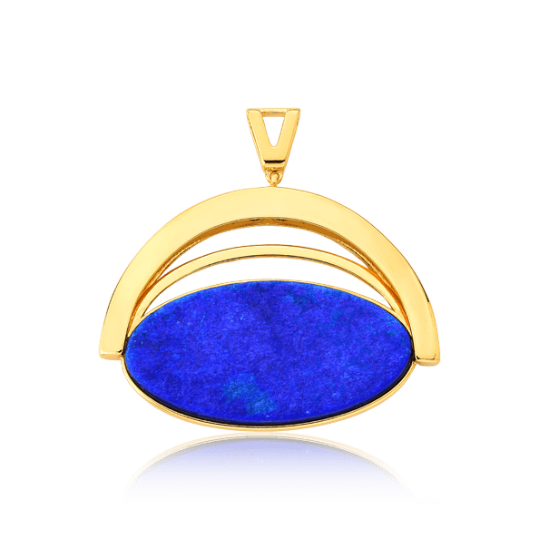 Pingente Ópera - Feldspato Azul Anil — Ouro 18K | Aimer Joias | semijoia feminina pedra natural