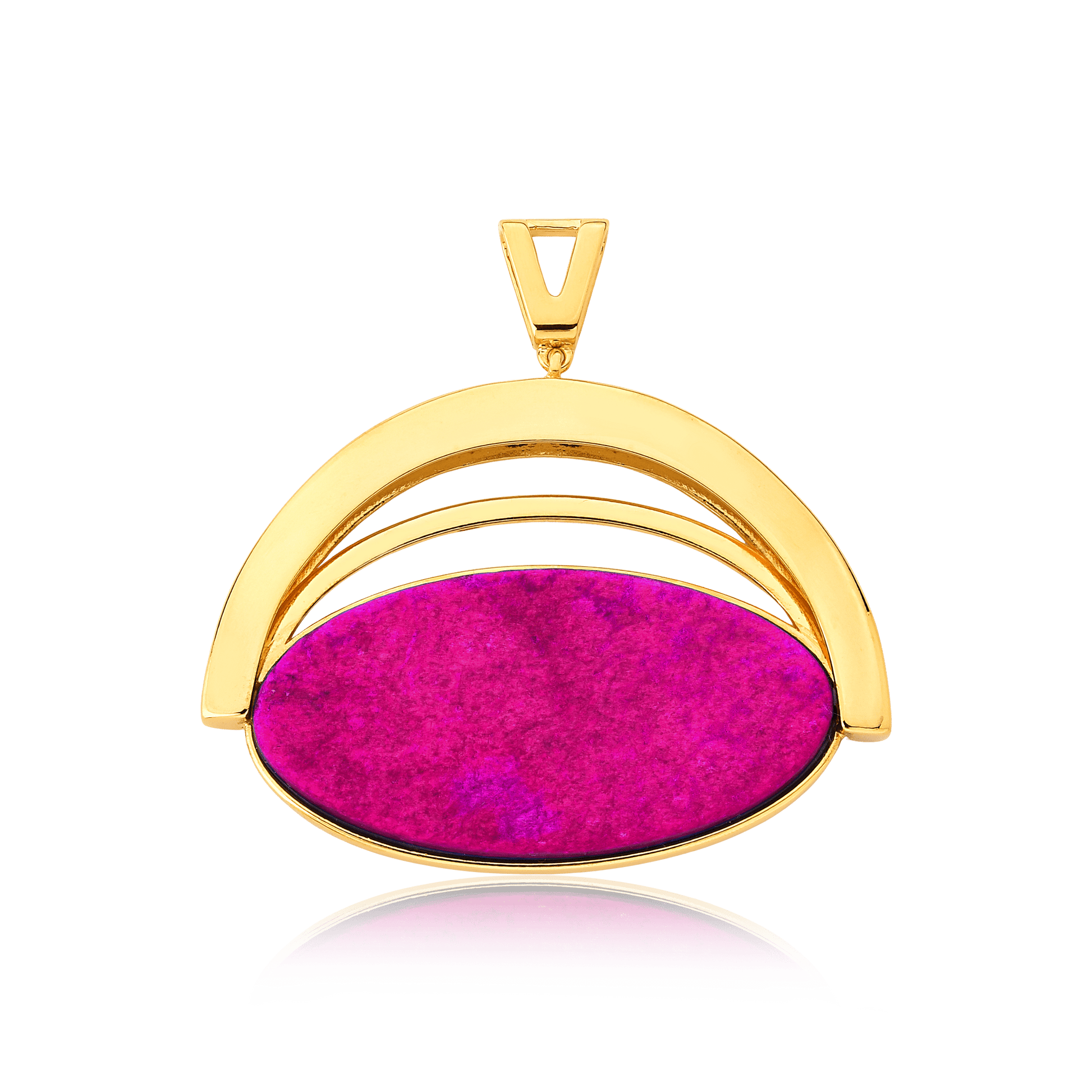 Pingente Ópera - Feldspato Rosa Pink — Ouro 18K | Aimer Joias | semijoia feminina pedra natural