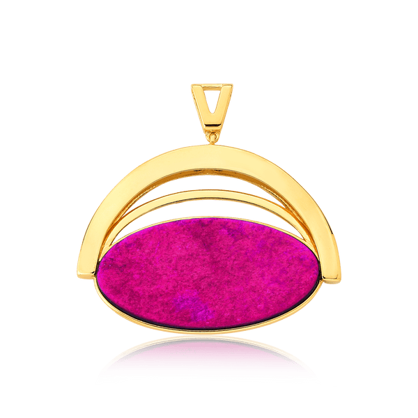 Pingente Ópera - Feldspato Rosa Pink — Ouro 18K | Aimer Joias | semijoia feminina pedra natural