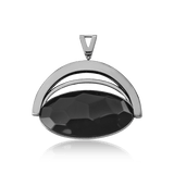 Pingente Ópera - Obsidiana Negra — Ródio Negro | Aimer Joias | semijoia feminina pedra natural
