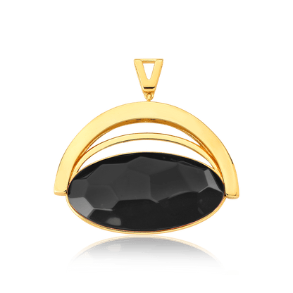 Pingente Ópera - Obsidiana Negra — Ouro 18K | Aimer Joias | semijoia feminina pedra natural