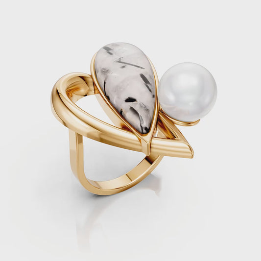 Anel Envolver — Cristal Rutilado