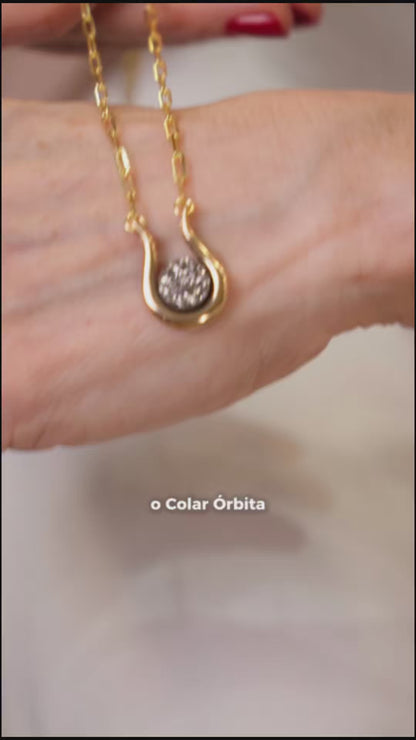 Colar Órbita — Drusa Metalizada